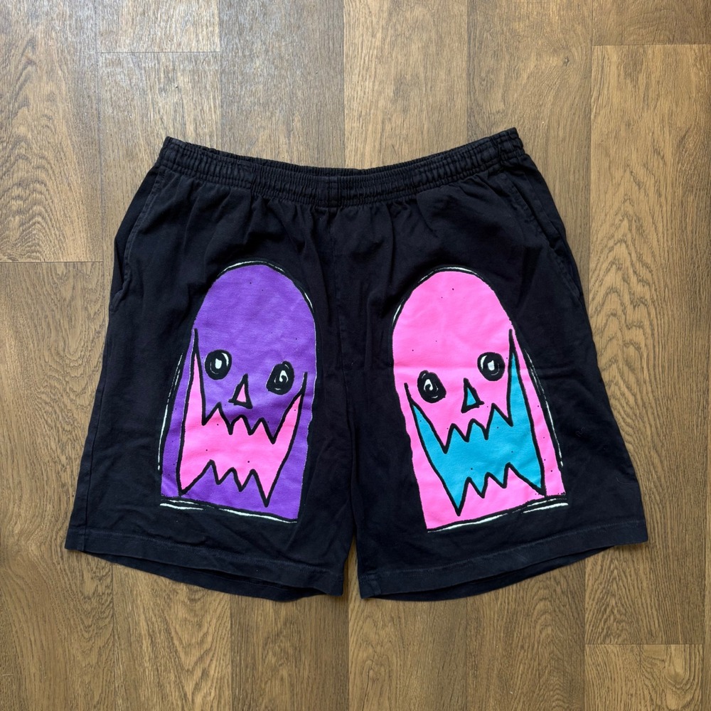 Asspizza 2022 Mask Ghost Graphic Cotton Blend Drawstring Streetwear Shorts